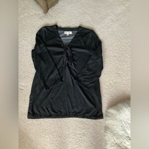 Max Studio black lace-up tunic